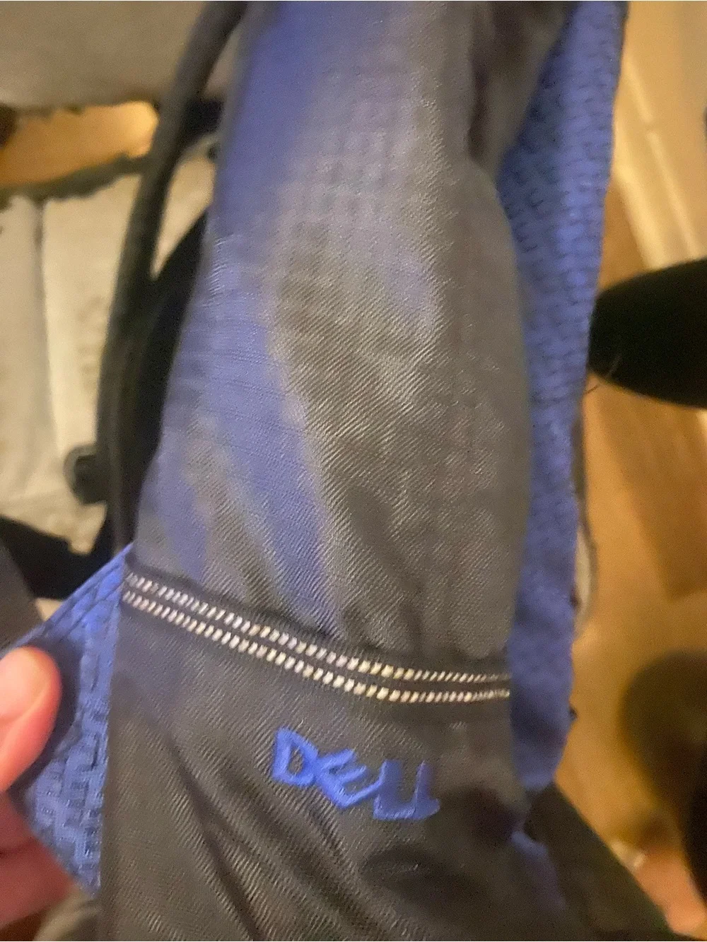 Dell Blue and Black Laptop Backpack with Multiple Compartments
